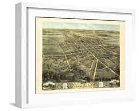 1870, Norwalk Bird's Eye View, Ohio, United States-null-Framed Giclee Print