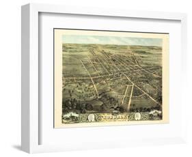 1870, Norwalk Bird's Eye View, Ohio, United States-null-Framed Giclee Print