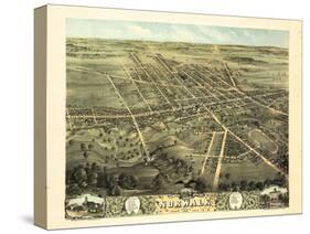 1870, Norwalk Bird's Eye View, Ohio, United States-null-Stretched Canvas