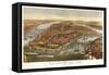 1870 NYC Map-N. Harbick-Framed Stretched Canvas