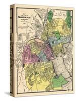 1870, Providence City Map, Rhode Island, United States-null-Stretched Canvas