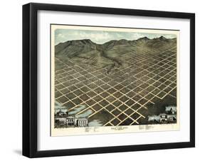 1870, Salt Lake City Bird's Eye View, Utah, United States-null-Framed Giclee Print
