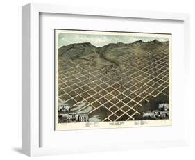 1870, Salt Lake City Bird's Eye View, Utah, United States-null-Framed Giclee Print