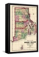 1870, State Map - Rhode Island, Providence and Plantations, Block Island, Rhode Island, United Stat-null-Framed Stretched Canvas