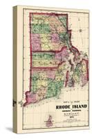 1870, State Map - Rhode Island, Providence and Plantations, Block Island, Rhode Island, United Stat-null-Stretched Canvas