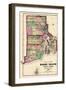 1870, State Map - Rhode Island, Providence and Plantations, Block Island, Rhode Island, United Stat-null-Framed Giclee Print