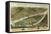 1870, Wheeling Bird's Eye View, West Virginia, United States-null-Framed Stretched Canvas