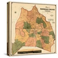 1871, Davidson County and Nashville Wall Map, Tennessee, United States-null-Stretched Canvas