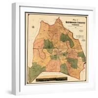 1871, Davidson County and Nashville Wall Map, Tennessee, United States-null-Framed Giclee Print