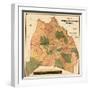 1871, Davidson County and Nashville Wall Map, Tennessee, United States-null-Framed Giclee Print