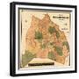 1871, Davidson County and Nashville Wall Map, Tennessee, United States-null-Framed Giclee Print