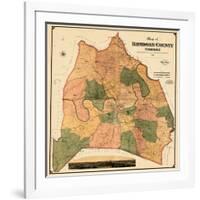 1871, Davidson County and Nashville Wall Map, Tennessee, United States-null-Framed Giclee Print