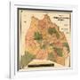 1871, Davidson County and Nashville Wall Map, Tennessee, United States-null-Framed Giclee Print