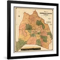 1871, Davidson County and Nashville Wall Map, Tennessee, United States-null-Framed Giclee Print