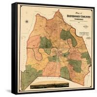 1871, Davidson County and Nashville Wall Map, Tennessee, United States-null-Framed Stretched Canvas