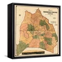 1871, Davidson County and Nashville Wall Map, Tennessee, United States-null-Framed Stretched Canvas