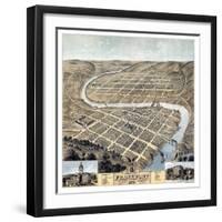 1871, Frankfort Bird's Eye View, Kentucky, United States-null-Framed Giclee Print