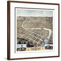 1871, Frankfort Bird's Eye View, Kentucky, United States-null-Framed Giclee Print