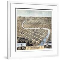 1871, Frankfort Bird's Eye View, Kentucky, United States-null-Framed Giclee Print