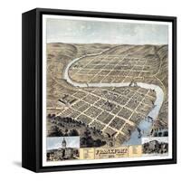 1871, Frankfort Bird's Eye View, Kentucky, United States-null-Framed Stretched Canvas