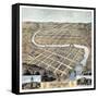 1871, Frankfort Bird's Eye View, Kentucky, United States-null-Framed Stretched Canvas