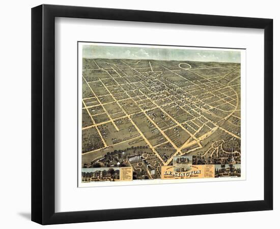 1871, Lexington Bird's Eye View, Kentucky, United States-null-Framed Giclee Print