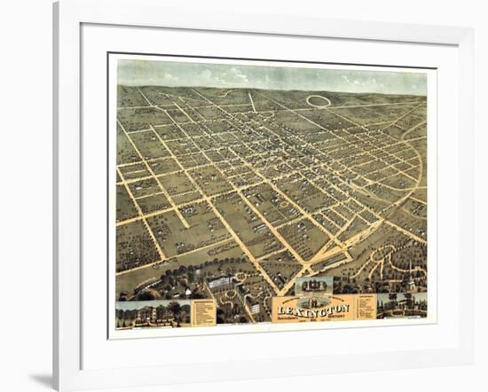 1871, Lexington Bird's Eye View, Kentucky, United States-null-Framed Giclee Print