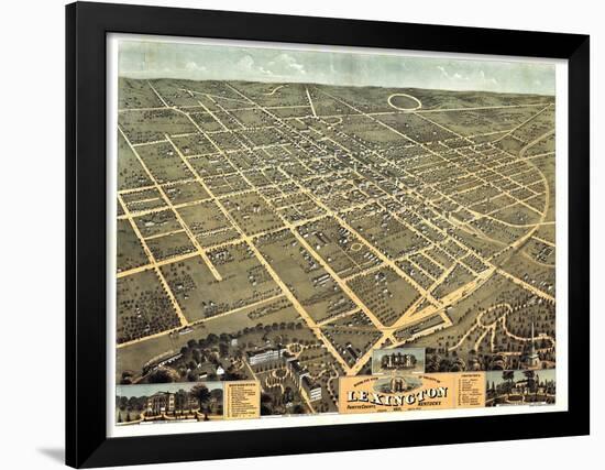 1871, Lexington Bird's Eye View, Kentucky, United States-null-Framed Giclee Print