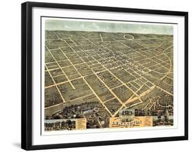 1871, Lexington Bird's Eye View, Kentucky, United States-null-Framed Giclee Print