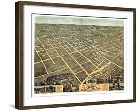 1871, Lexington Bird's Eye View, Kentucky, United States-null-Framed Giclee Print