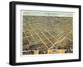 1871, Lexington Bird's Eye View, Kentucky, United States-null-Framed Giclee Print