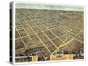 1871, Lexington Bird's Eye View, Kentucky, United States-null-Stretched Canvas