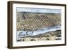 1871, Little Rock Bird's Eye View, Arkansas, United States-null-Framed Giclee Print