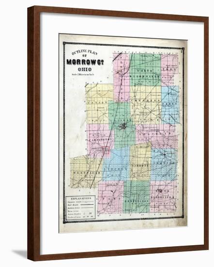 1871, Morrow County Outline Map, Ohio, United States-null-Framed Giclee Print