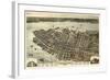 1872, Charleston Bird's Eye View, South Carolina, United States-null-Framed Giclee Print