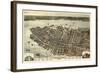 1872, Charleston Bird's Eye View, South Carolina, United States-null-Framed Giclee Print