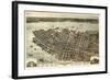 1872, Charleston Bird's Eye View, South Carolina, United States-null-Framed Giclee Print