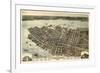 1872, Charleston Bird's Eye View, South Carolina, United States-null-Framed Giclee Print