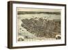 1872, Charleston Bird's Eye View, South Carolina, United States-null-Framed Premium Giclee Print