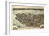 1872, Charleston Bird's Eye View, South Carolina, United States-null-Framed Premium Giclee Print