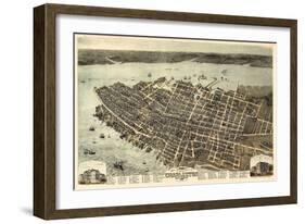 1872, Charleston Bird's Eye View, South Carolina, United States-null-Framed Giclee Print