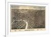 1872, Columbus Bird's Eye View, Ohio, United States-null-Framed Premium Giclee Print