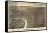 1872, Columbus Bird's Eye View, Ohio, United States-null-Framed Stretched Canvas