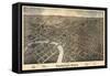 1872, Columbus Bird's Eye View, Ohio, United States-null-Framed Stretched Canvas