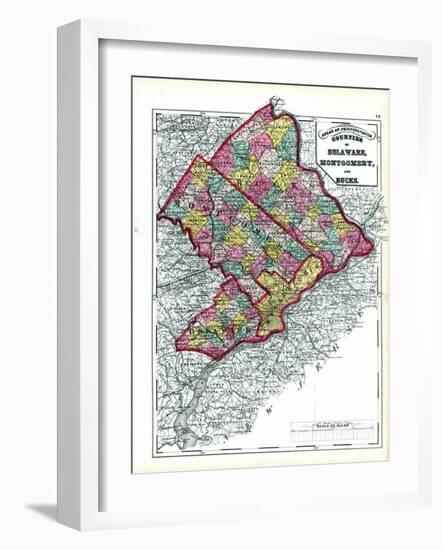 1872, Delaware, Montgomery, Bucks Counties, Pennsylvania, United States-null-Framed Giclee Print