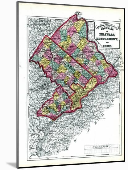 1872, Delaware, Montgomery, Bucks Counties, Pennsylvania, United States-null-Mounted Giclee Print