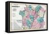 1872, Fayette County Outline Map, Pennsylvania, United States-null-Framed Stretched Canvas