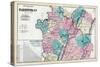 1872, Fayette County Outline Map, Pennsylvania, United States-null-Stretched Canvas