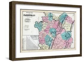 1872, Fayette County Outline Map, Pennsylvania, United States-null-Framed Giclee Print