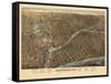 1872, Milwaukee Bird's Eye View, Wisconsin, United States-null-Framed Stretched Canvas